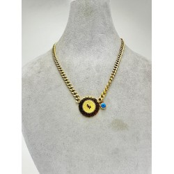 Gold Tuğralı Taşlı Kolye